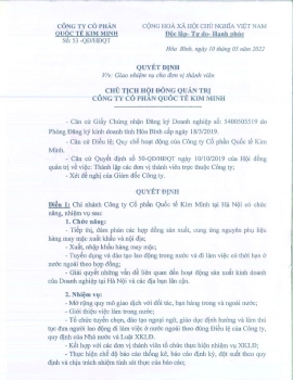QUYẾT ĐỊNH GIAO NHIỆM VỤ